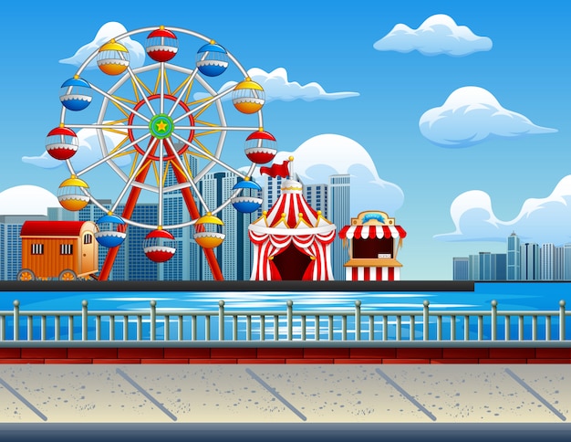 Illustration Du Parc D'attractions