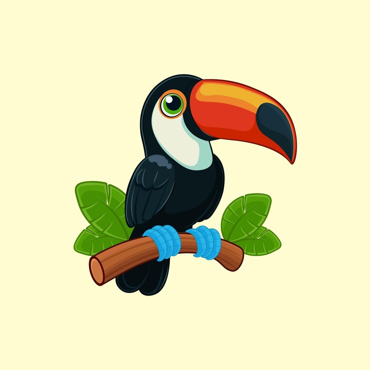 Vecteur illustration du personnage de dessin animé du toucan
