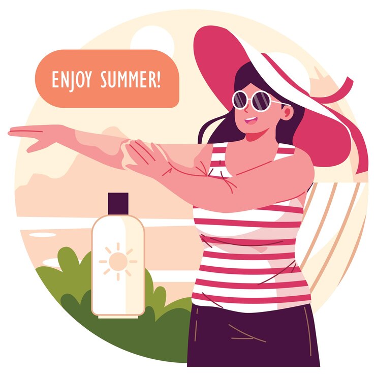 Vecteur illustration du personnage d'été