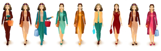 Illustration du personnage féminin urbain dans une tenue occidentale.