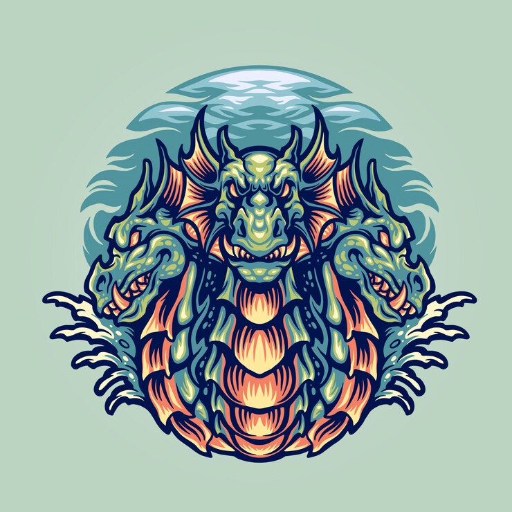 Vecteur illustration du personnage hydra