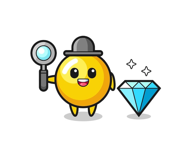 Illustration Du Personnage De Jaune D'oeuf Avec Un Diamant