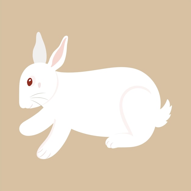 Illustration Du Personnage De Lapin Mignon Sur Fond Marron