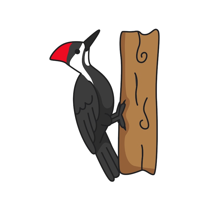 Vecteur l'illustration du pic a atterri sur le bois