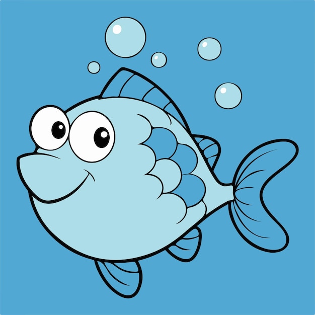 Vecteur illustration du poisson bleu