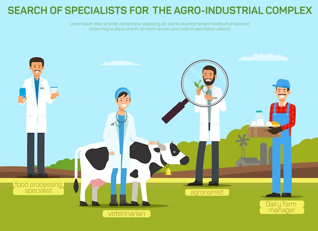 Illustration Du Recrutement De Travailleurs De L'industrie Agroalimentaire