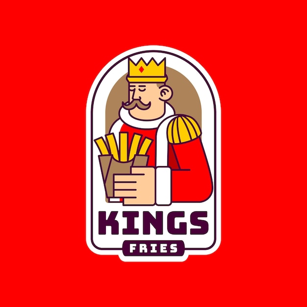 Vecteur illustration du roi avec des frites