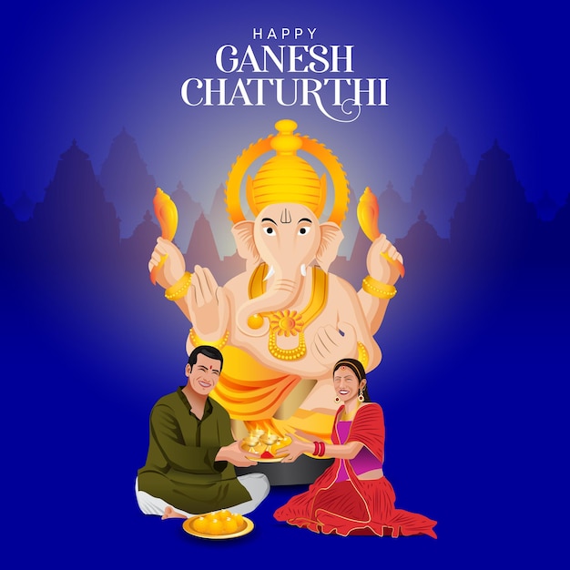 L'illustration Du Seigneur Ganpati Sur La Carte Ganesh Chaturthi01