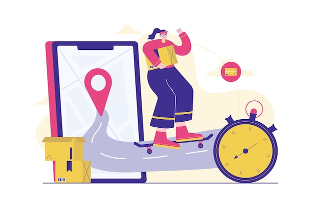 Illustration du service de livraison par courrier express