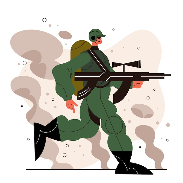 L'illustration du soldat plat