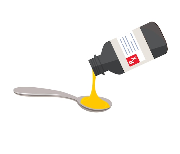 Illustration du stock de sirop médical liquide