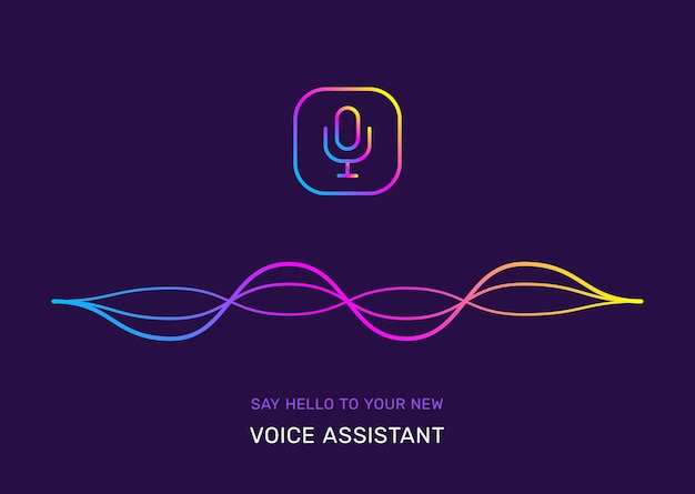 Illustration Du Symbole D'assistant Vocal Dégradé