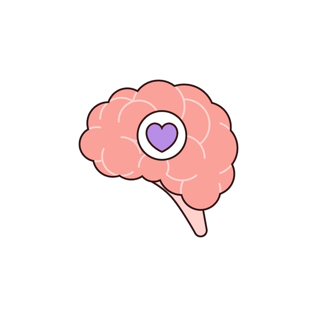 Vecteur illustration du symbole du cerveau et du cœur