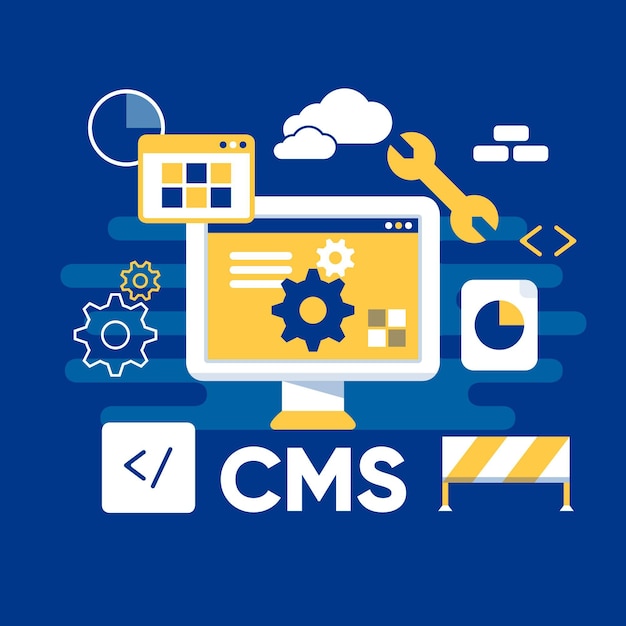 Vecteur illustration du système de gestion de contenu