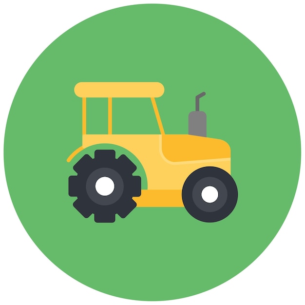 Vecteur illustration du tracteur à plat