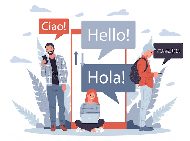 Illustration Du Traducteur Multilingue En Ligne