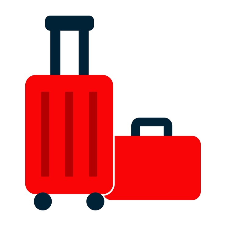 Vecteur illustration du vecteur de bagages en gras rouge