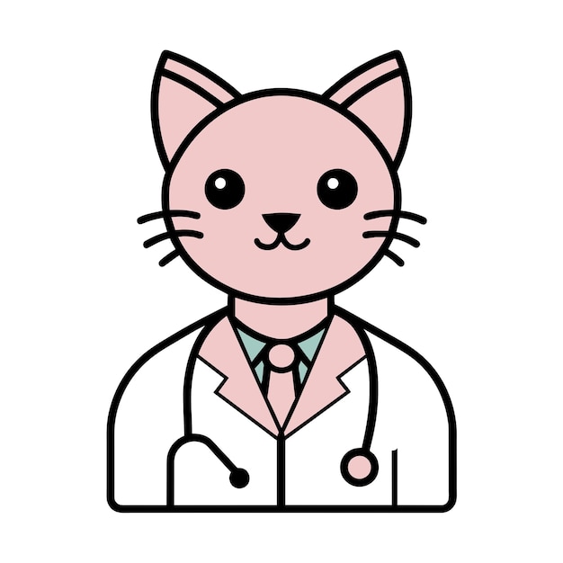 Illustration Du Vecteur De Chat Expert Pour Les Soins Vétérinaires