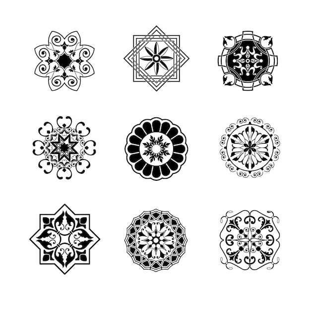 illustration du vecteur de collection d'un ensemble de vecteurs d'ornement de cercle