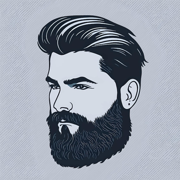 Vecteur illustration du vecteur de conception de logo homme barbe