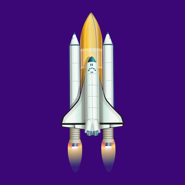 Illustration du vecteur de dessin animé de navette de fusée.