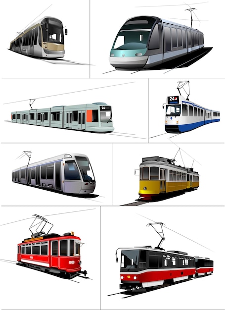 Vecteur illustration du vecteur du tramway dans les transports urbains