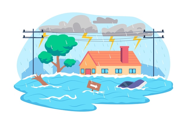 Vecteur illustration du vecteur d'inondation