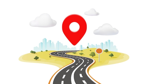 Illustration du vecteur logistique mondial de la livraison en ligne de la route à la destination