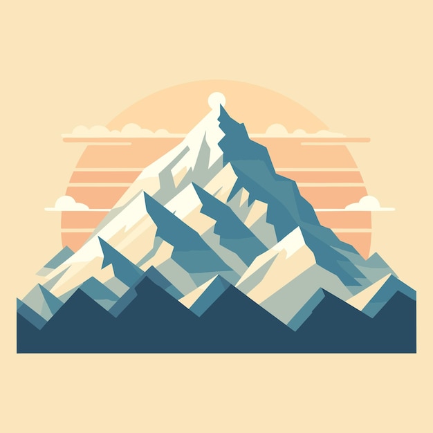 Illustration Du Vecteur De Montagnes Minimalistes Mont Everest