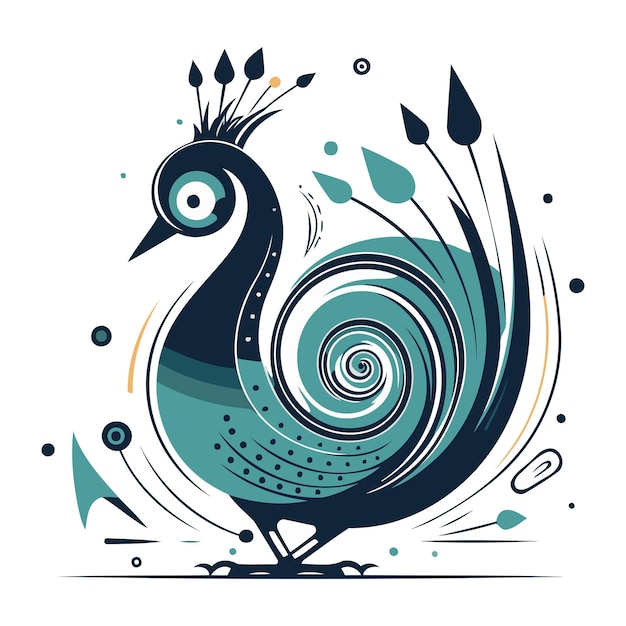 Vecteur illustration du vecteur peacock isolée sur fond blanc