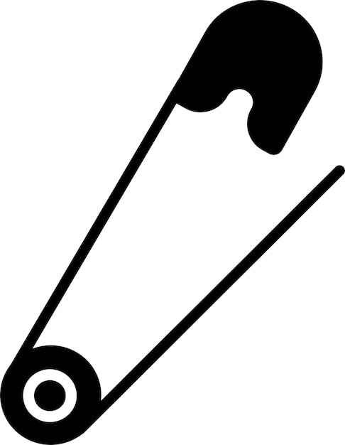 Vecteur illustration du vecteur solide et glyphique de l'épingle de sécurité