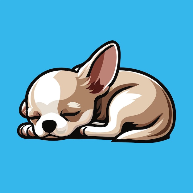 Vecteur illustration du vecteur de sommeil du chien chihuahua