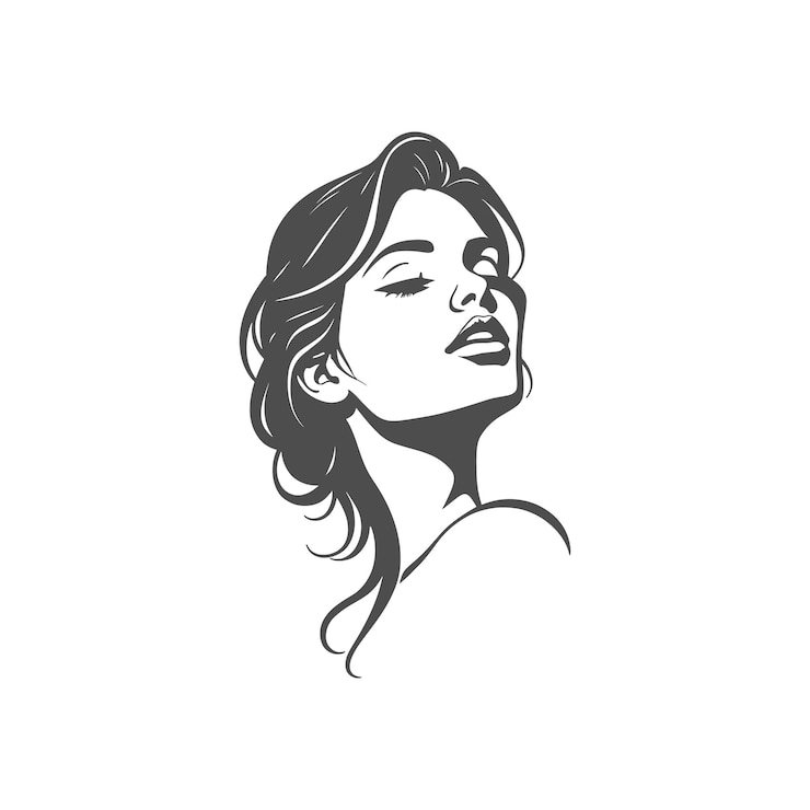 Vecteur illustration du visage de beauté féminine pour les cosmétiques, les soins de la peau et les marques de mode