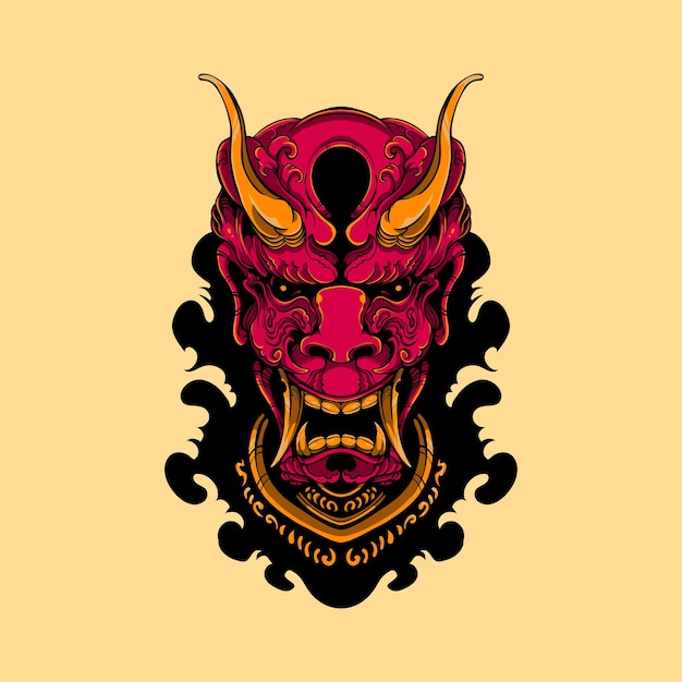 Vecteur l'illustration du visage du diable rouge