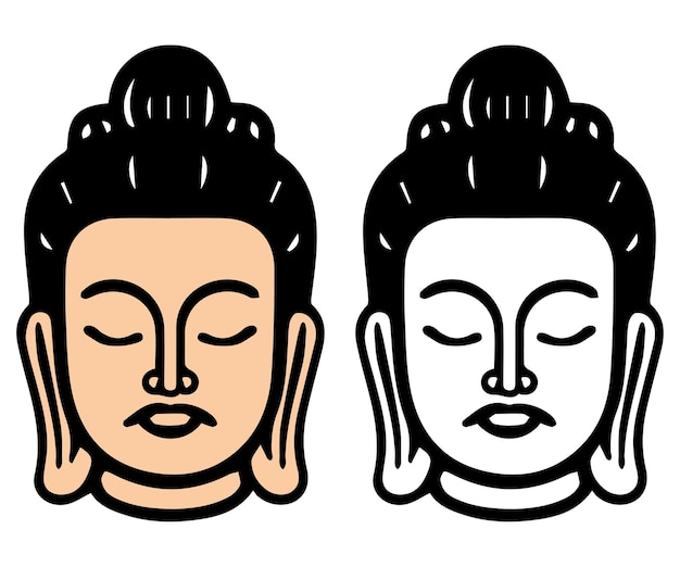 L'illustration du visage du Seigneur Bouddha La lumière de l'Asie Le bouddhisme Le moine éclairé La paix Spiri