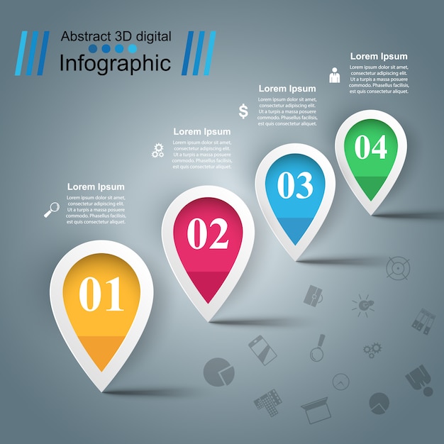 Illustration De L'eau Modèle D'infographie Et Icônes Marketing.