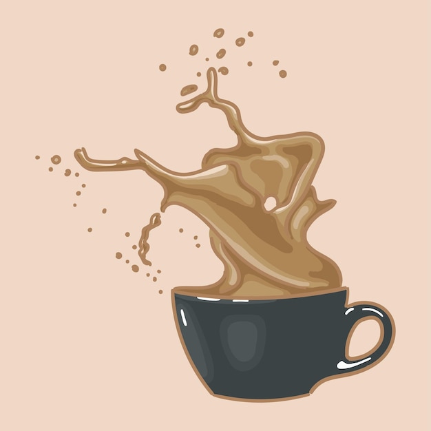 Illustration d'une éclaboussure de café au lait