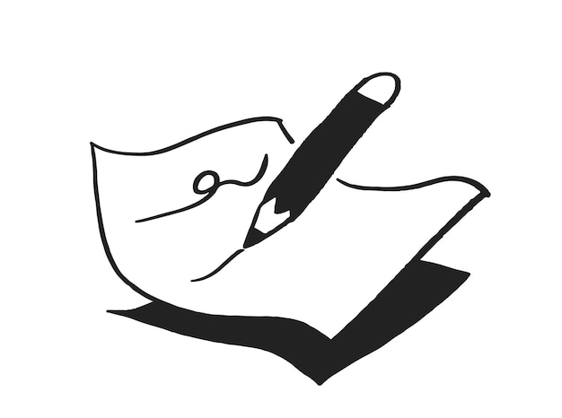 Vecteur une illustration d'écriture papier et stylo