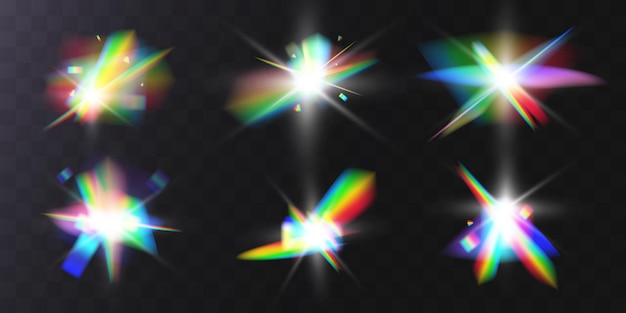 Vecteur illustration de l'effet vectoriel de réflexion du cristal de l'arc-en-ciel