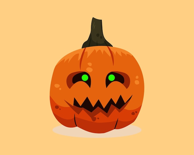 Vecteur illustration effrayante de citrouille d'halloween.
