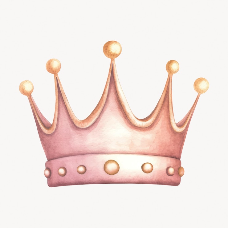 Vecteur l'illustration élégante de la couronne de la princesse rose