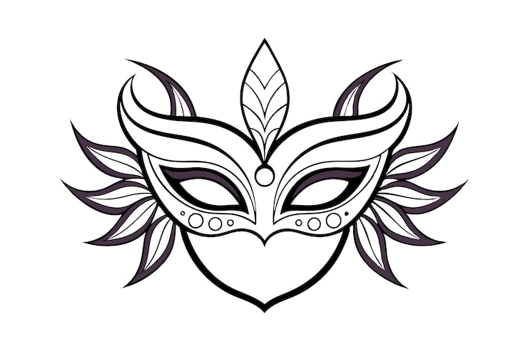 Vecteur illustration élégante de masques vénitiens avec des motifs complexes pour les dessins de mascarades et de carnavals