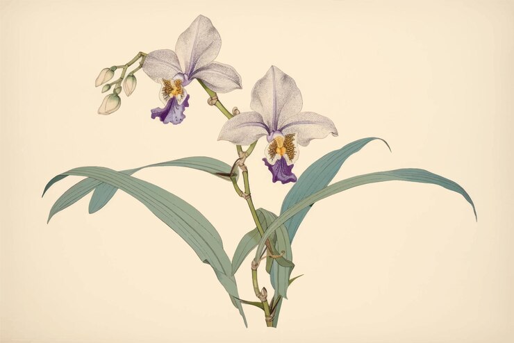 Vecteur une illustration élégante de l'orchidée botanique