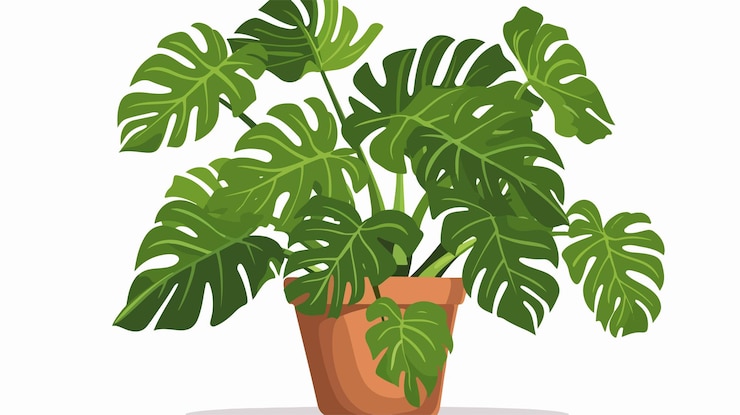 Vecteur illustration élégante de la plante d'intérieur philodendron xanadu