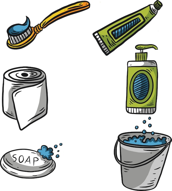 Illustration d'élément de toilette dessinée à la main