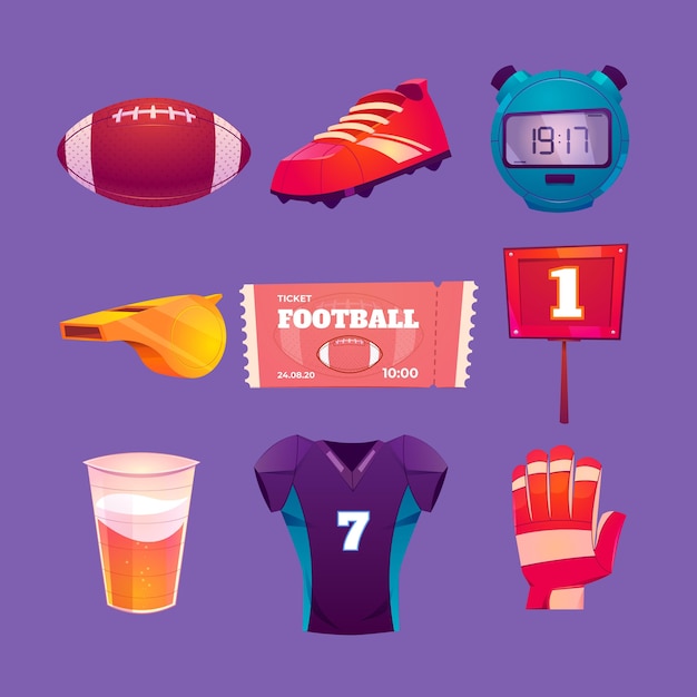 Illustration D'éléments De Football Américain