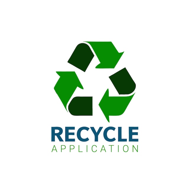 Illustration de l'emblème du logo de l'icône vectorielle recyclée