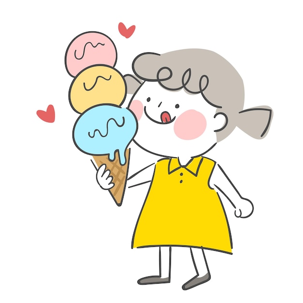 Une Illustration D'un Enfant Tenant Une Glace