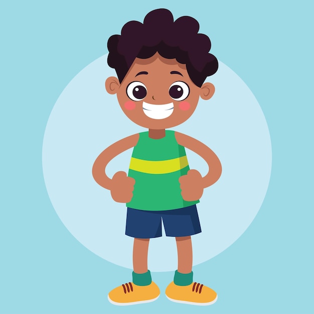 Illustration des enfants à vecteur plat