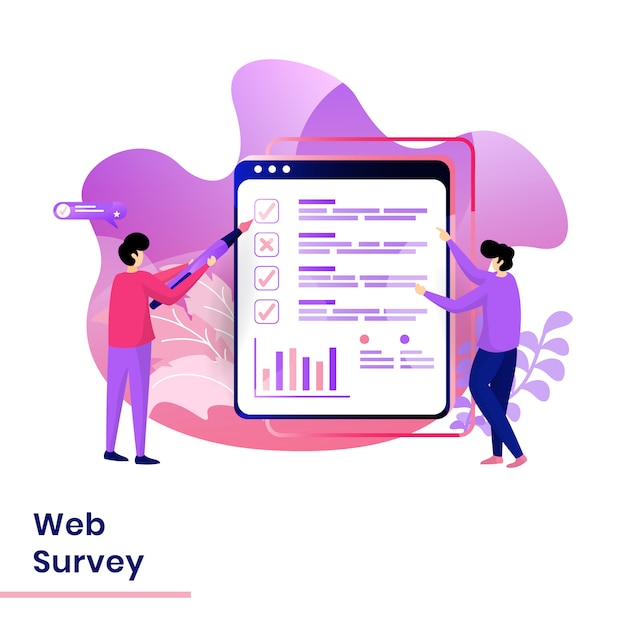 Illustration De L'enquête Web Sur La Page De Destination